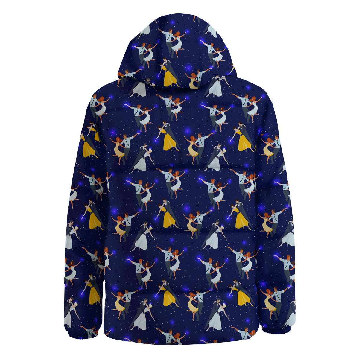 Blue Dancer Print Pattern Down Jacket-grizzshop