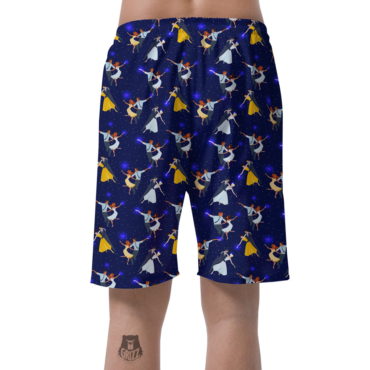 Blue Dancer Print Pattern Men's Shorts-grizzshop