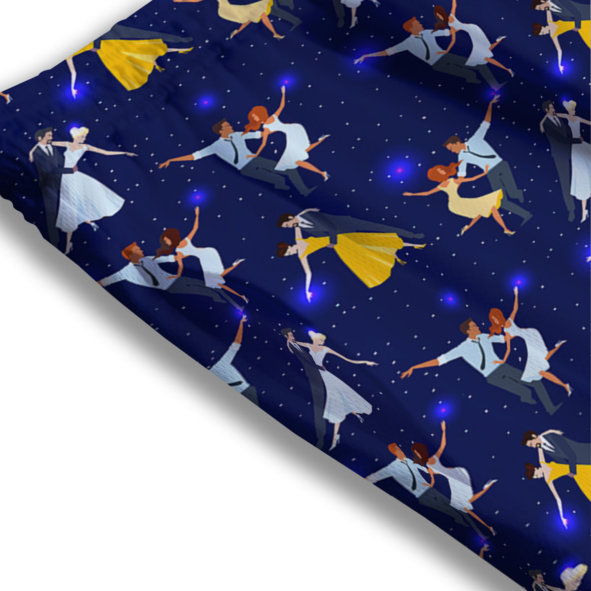 Blue Dancer Print Pattern Mesh Shorts-grizzshop