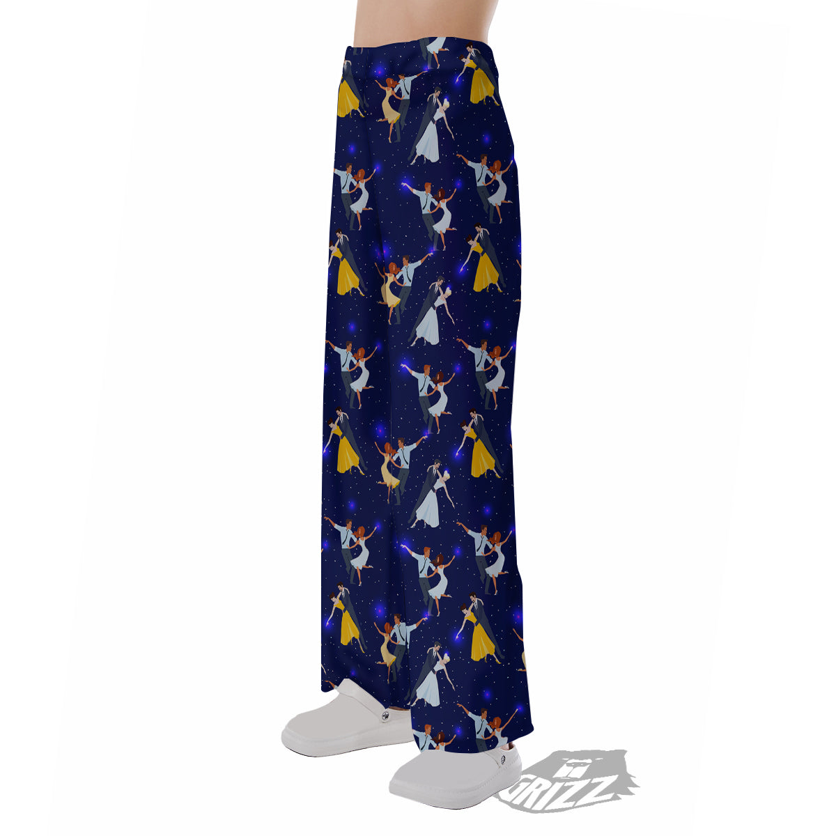 Blue Dancer Print Pattern Pajama Pants-grizzshop