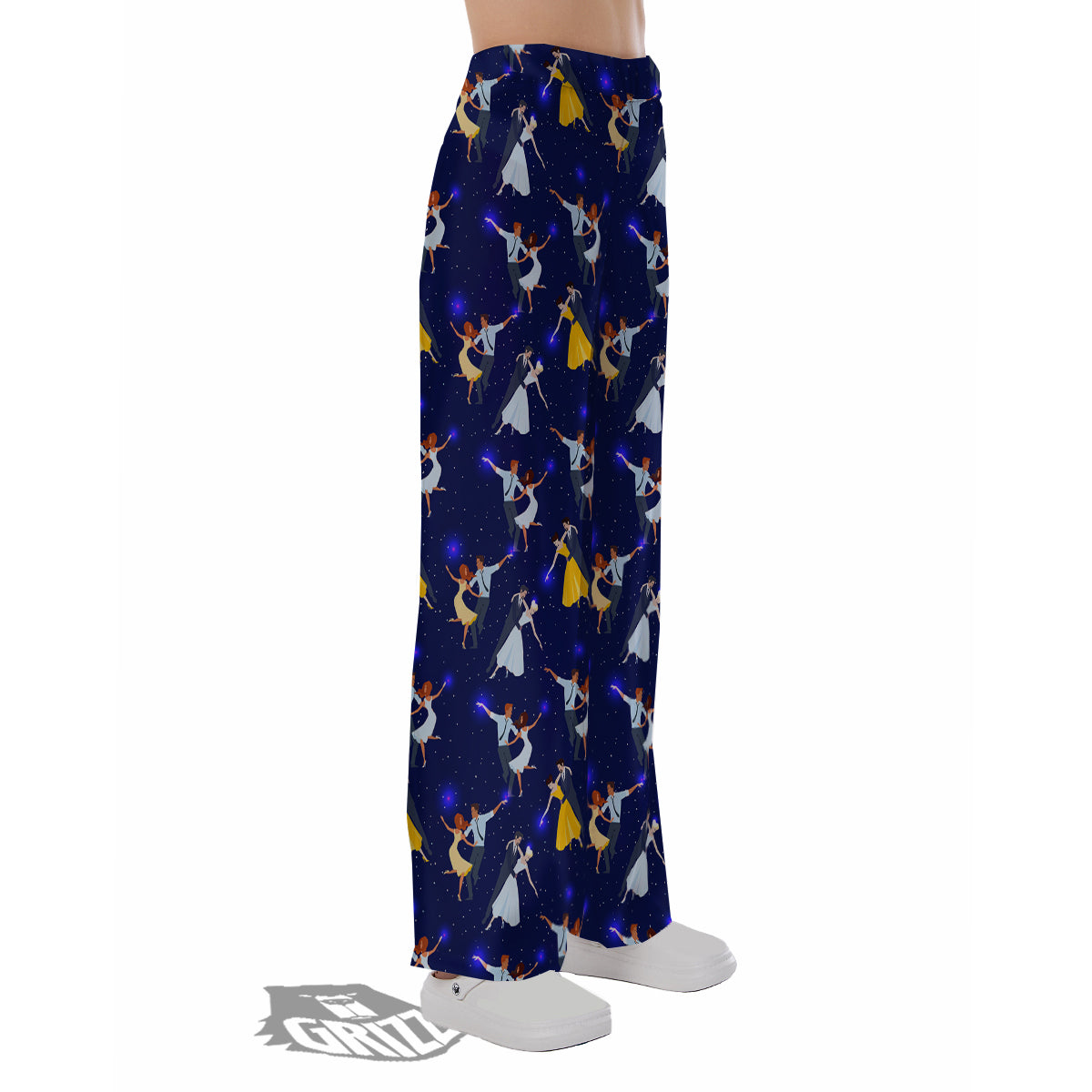 Blue Dancer Print Pattern Pajama Pants-grizzshop