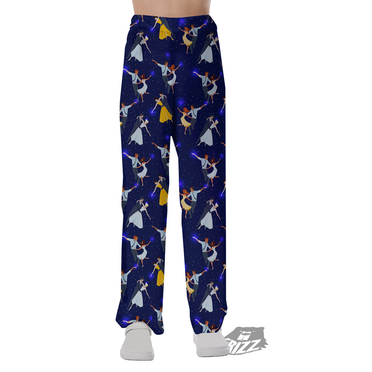 Blue Dancer Print Pattern Pajama Pants-grizzshop