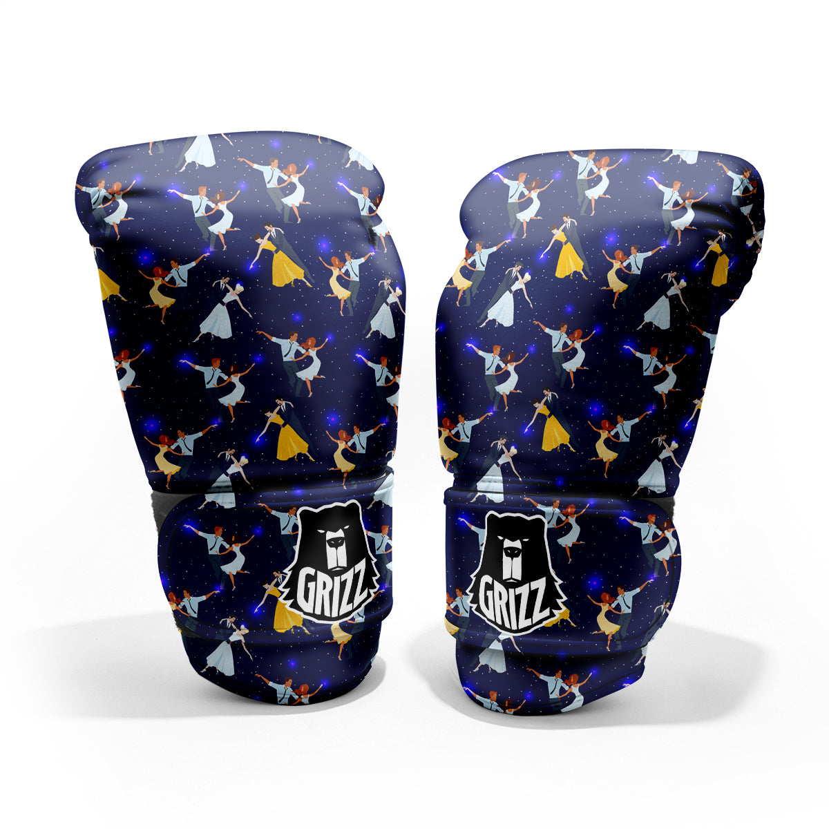 Blue Dancer Print Pattern Sparring Gloves-grizzshop