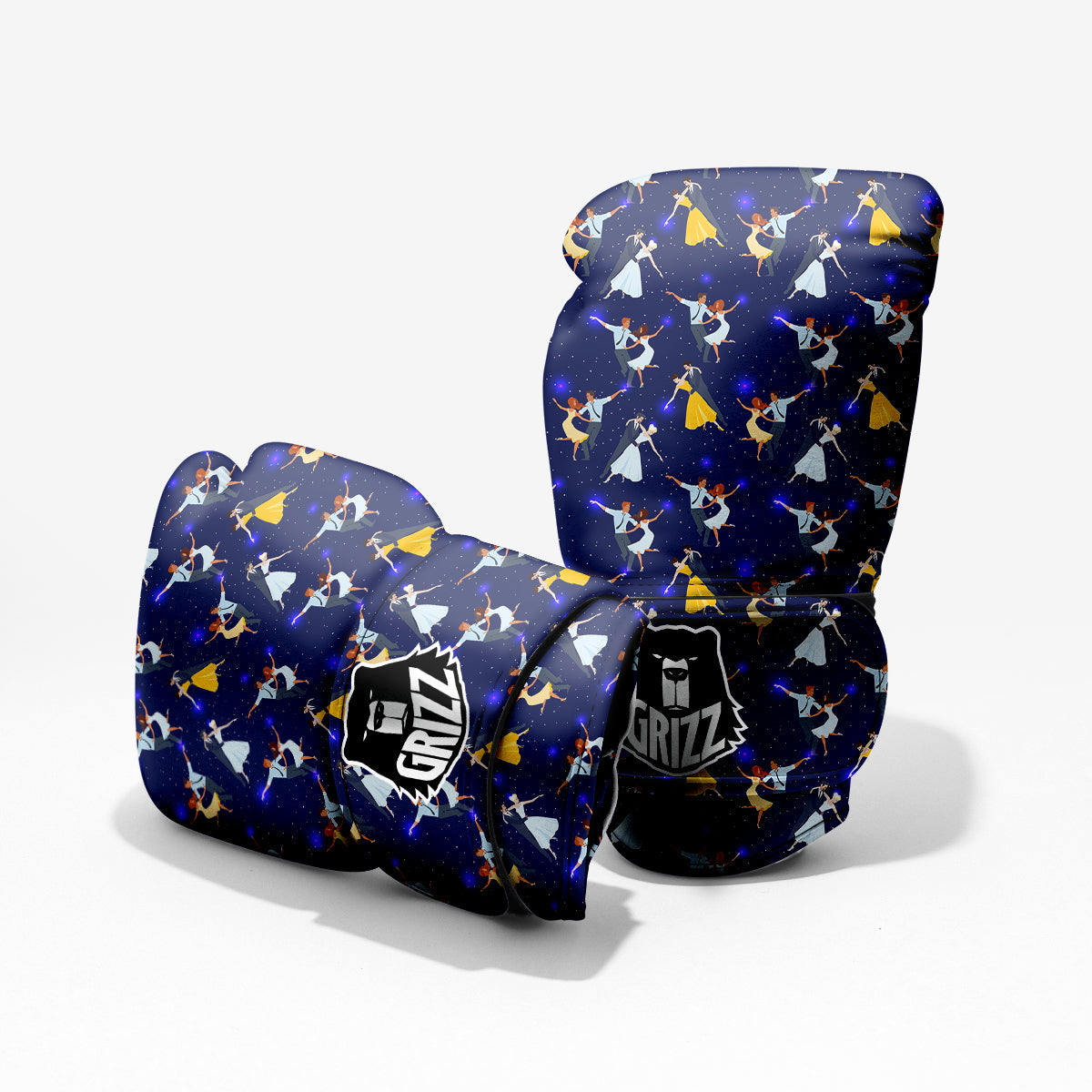 Blue Dancer Print Pattern Sparring Gloves-grizzshop