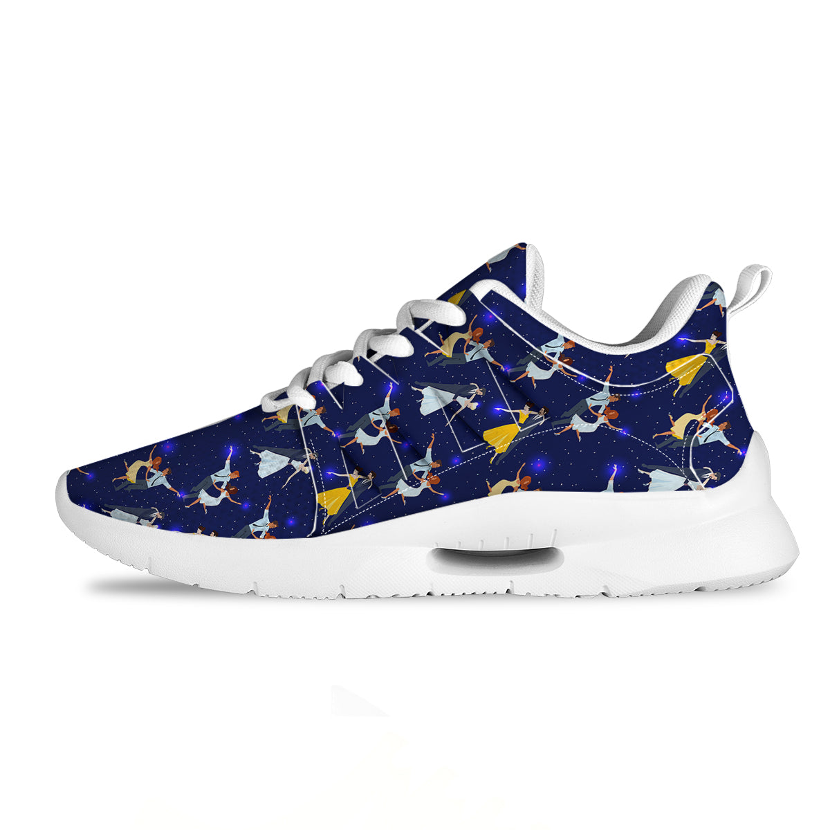 Blue Dancer Print Pattern Tennis Shoes-grizzshop