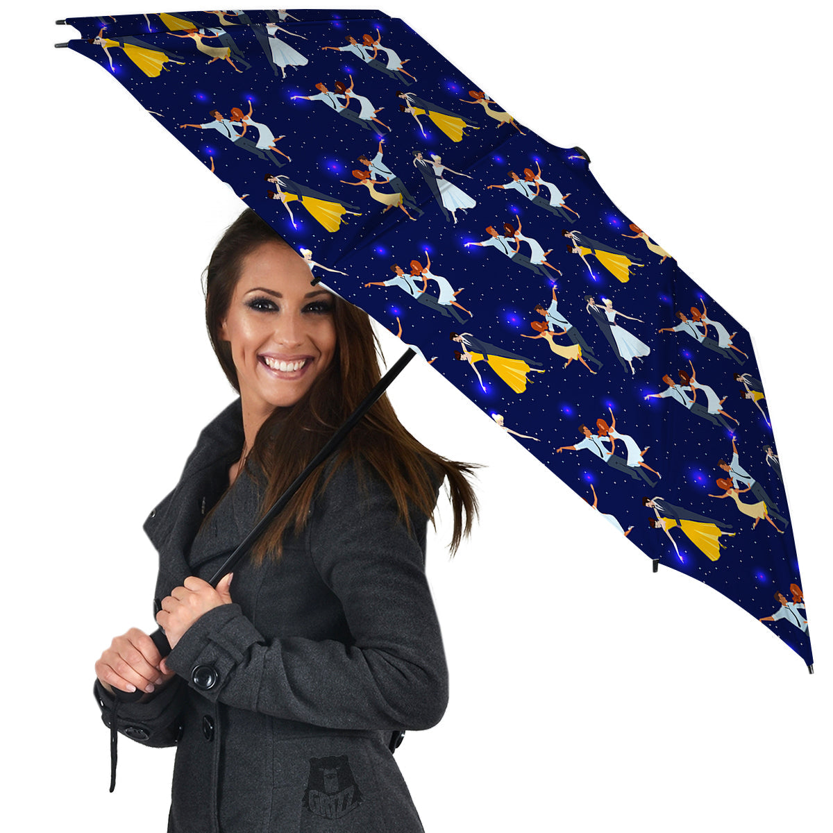 Blue Dancer Print Pattern Umbrella-grizzshop
