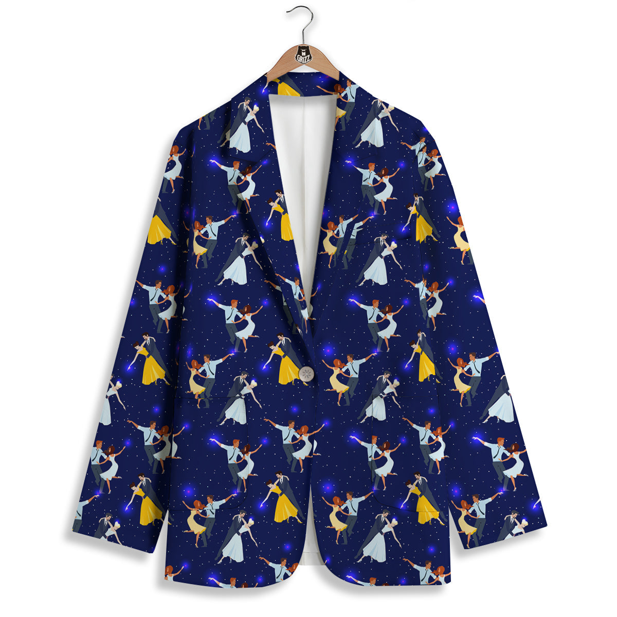 Blue Dancer Print Pattern Women's Blazer-grizzshop