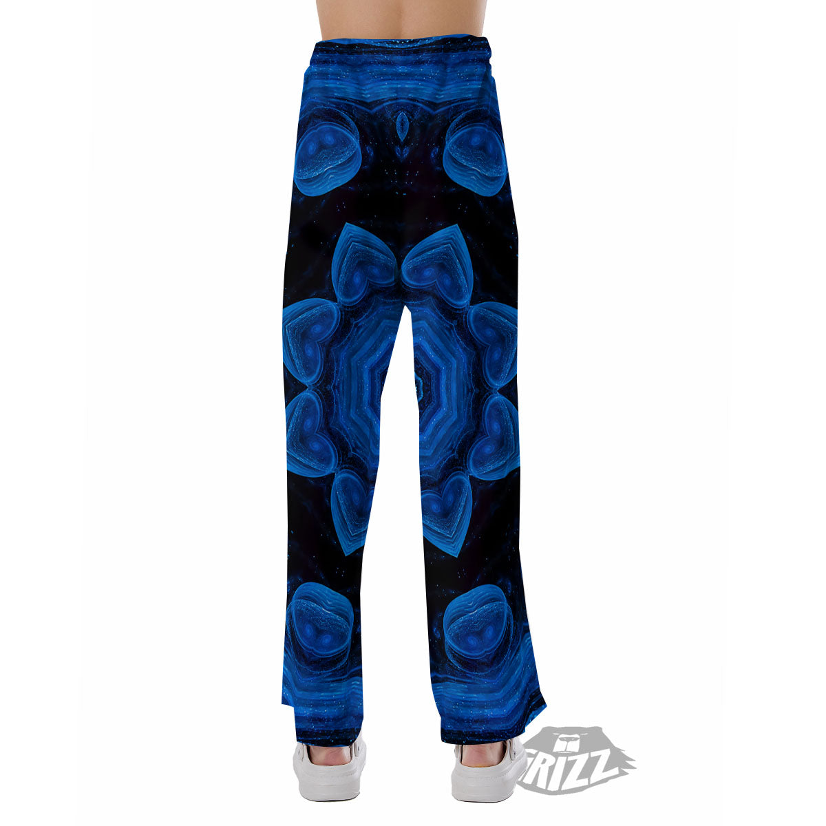 Blue Dark Kaleidoscope Print Pajama Pants-grizzshop
