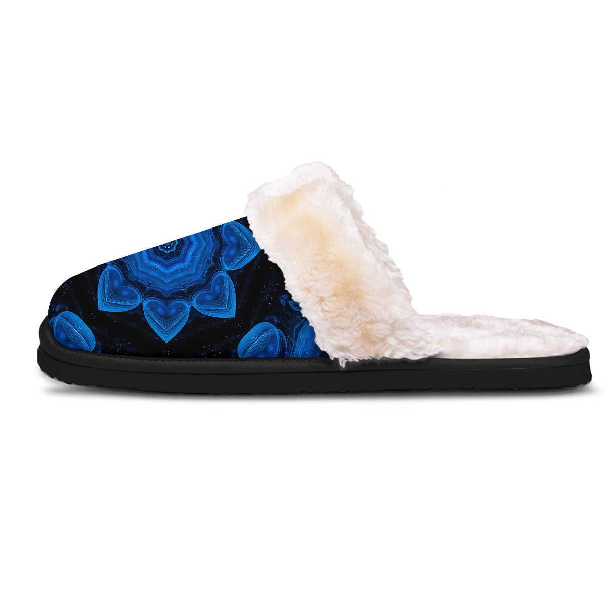 Blue Dark Kaleidoscope Print Slippers-grizzshop
