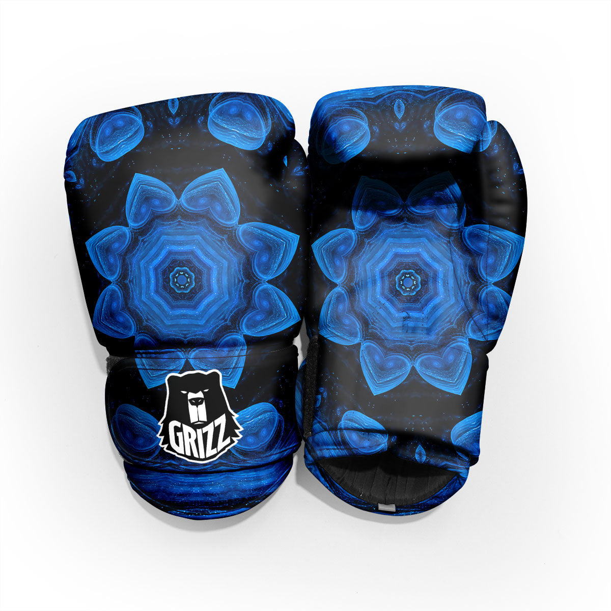 Blue Dark Kaleidoscope Print Pro Boxing Glove