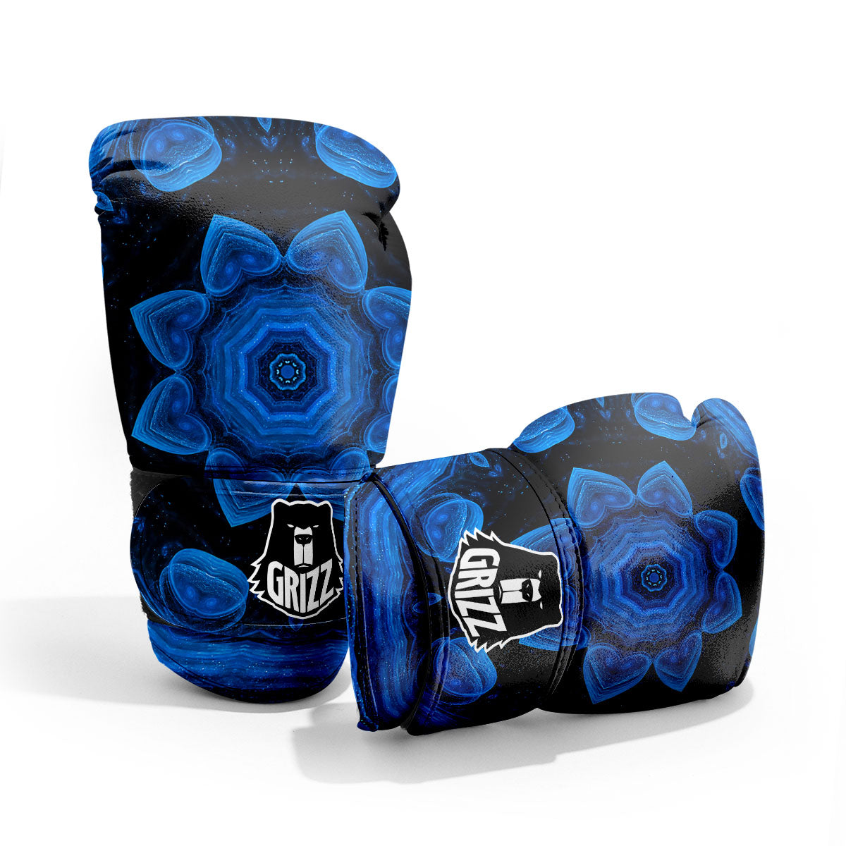 Blue Dark Kaleidoscope Print Pro Boxing Glove