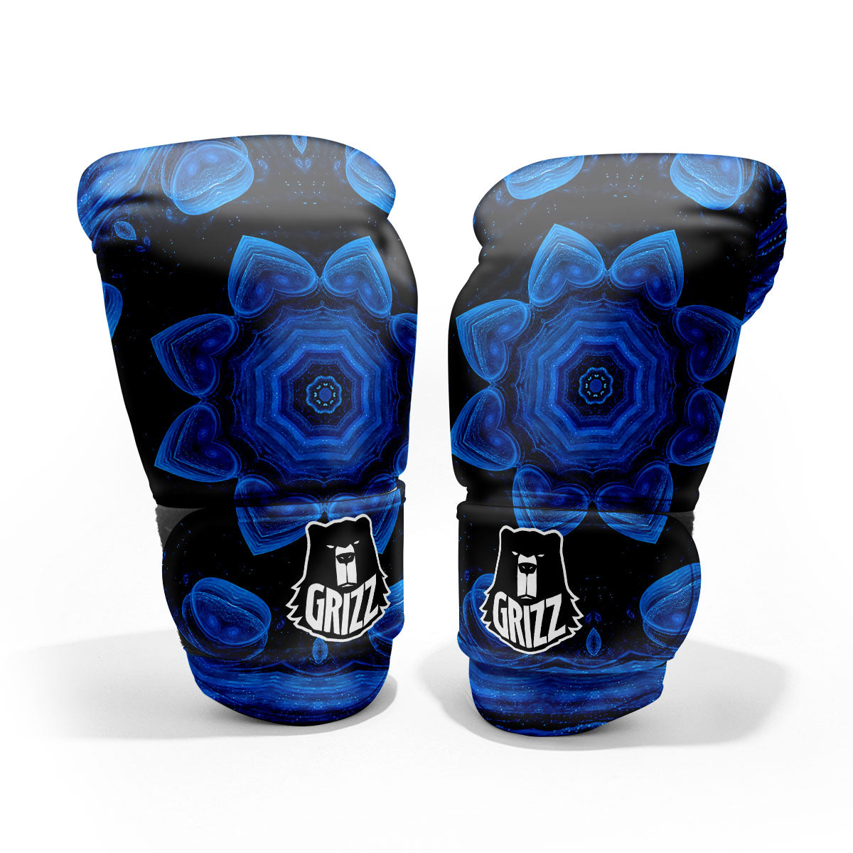 Blue Dark Kaleidoscope Print Pro Boxing Glove