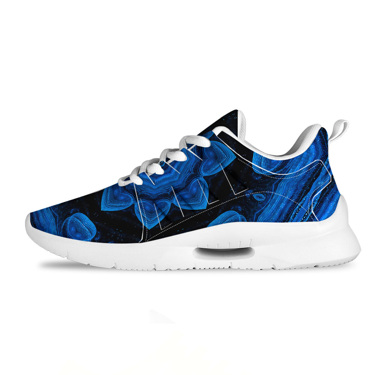 Blue Dark Kaleidoscope Print Tennis Shoes-grizzshop