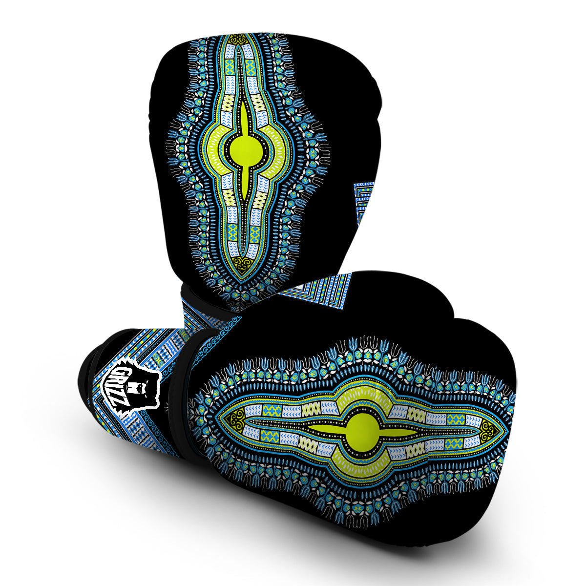 Blue Dashiki Boxing Gloves-grizzshop