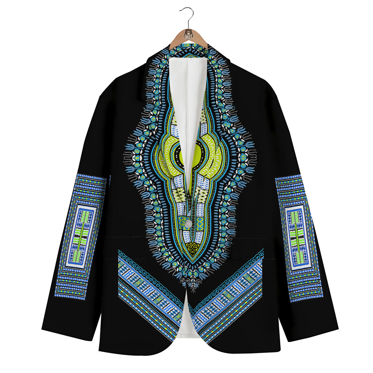 Blue Dashiki Men's Blazer-grizzshop