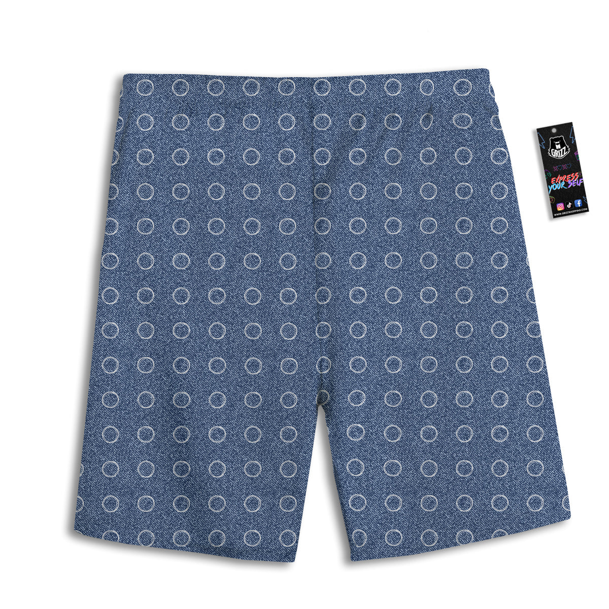 Blue Ocean Glitter Artwork Print Men's Athletic Shorts