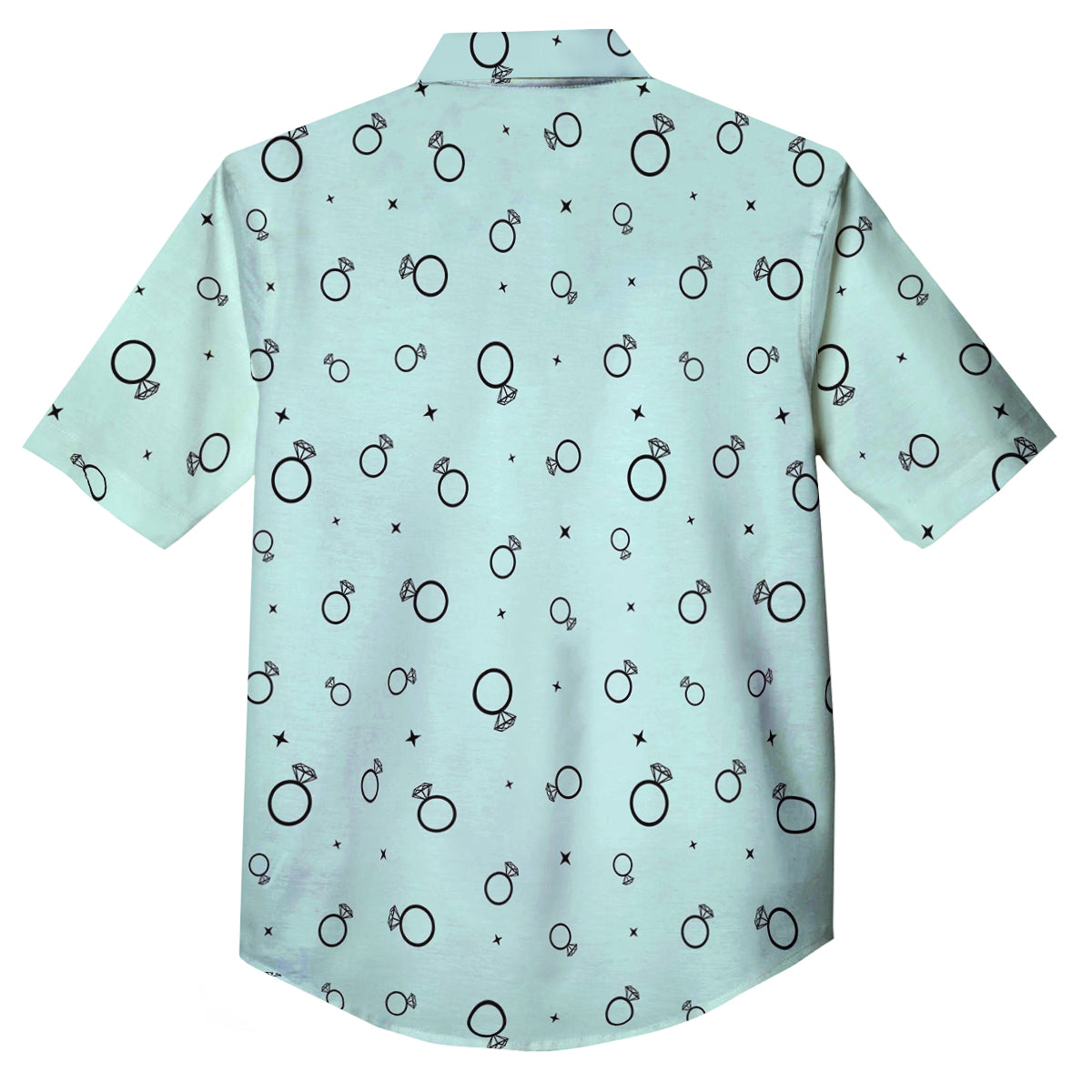 Blue Diamond Ring Print Pattern Button Up Shirt-grizzshop