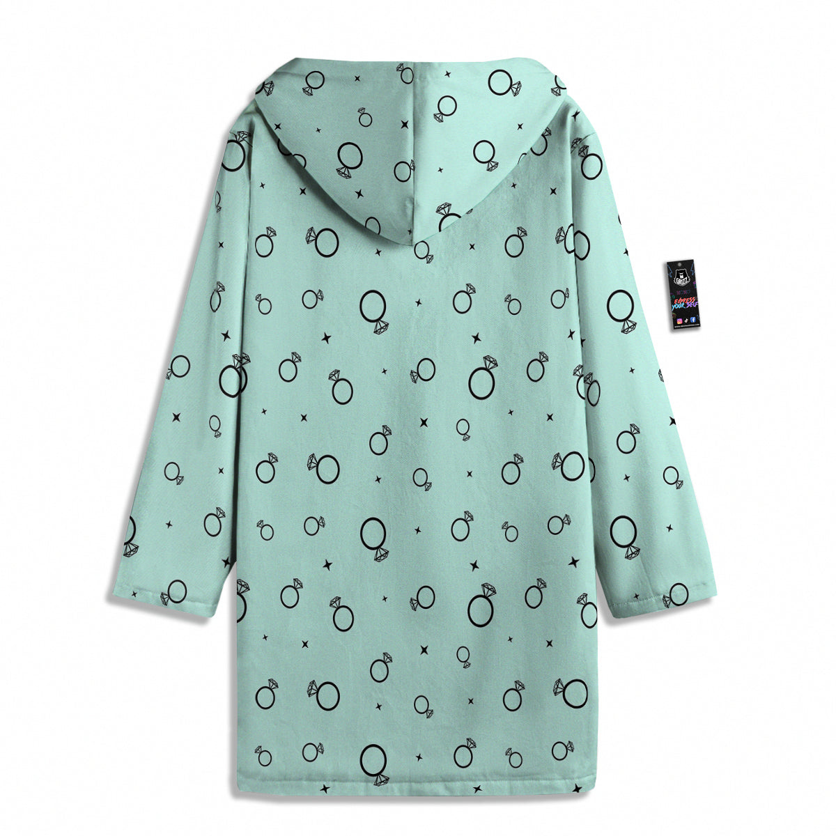 Blue Diamond Ring Print Pattern Men's Windbreaker Jacket-grizzshop
