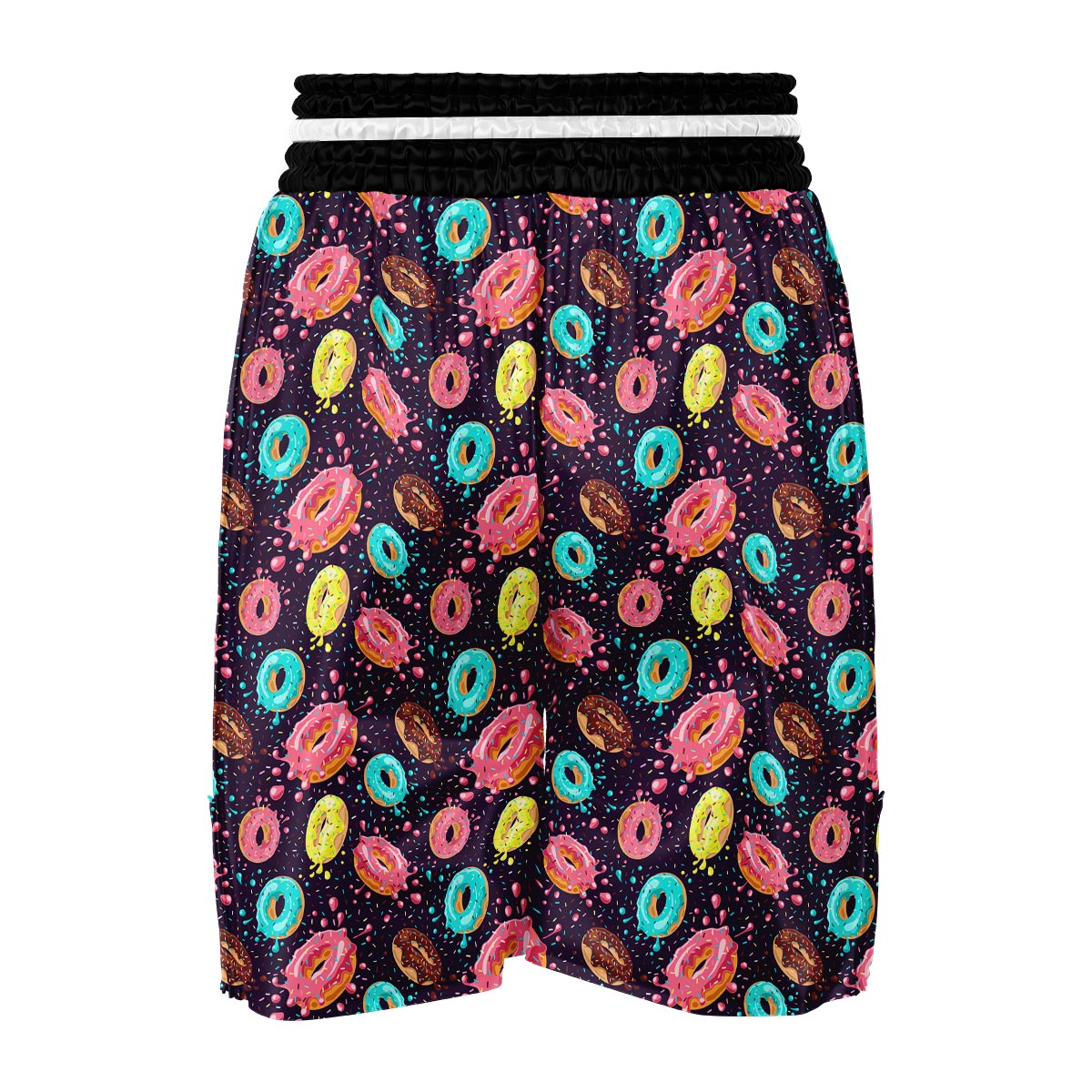 Blue Donut Pattern Print Boxing Shorts-grizzshop