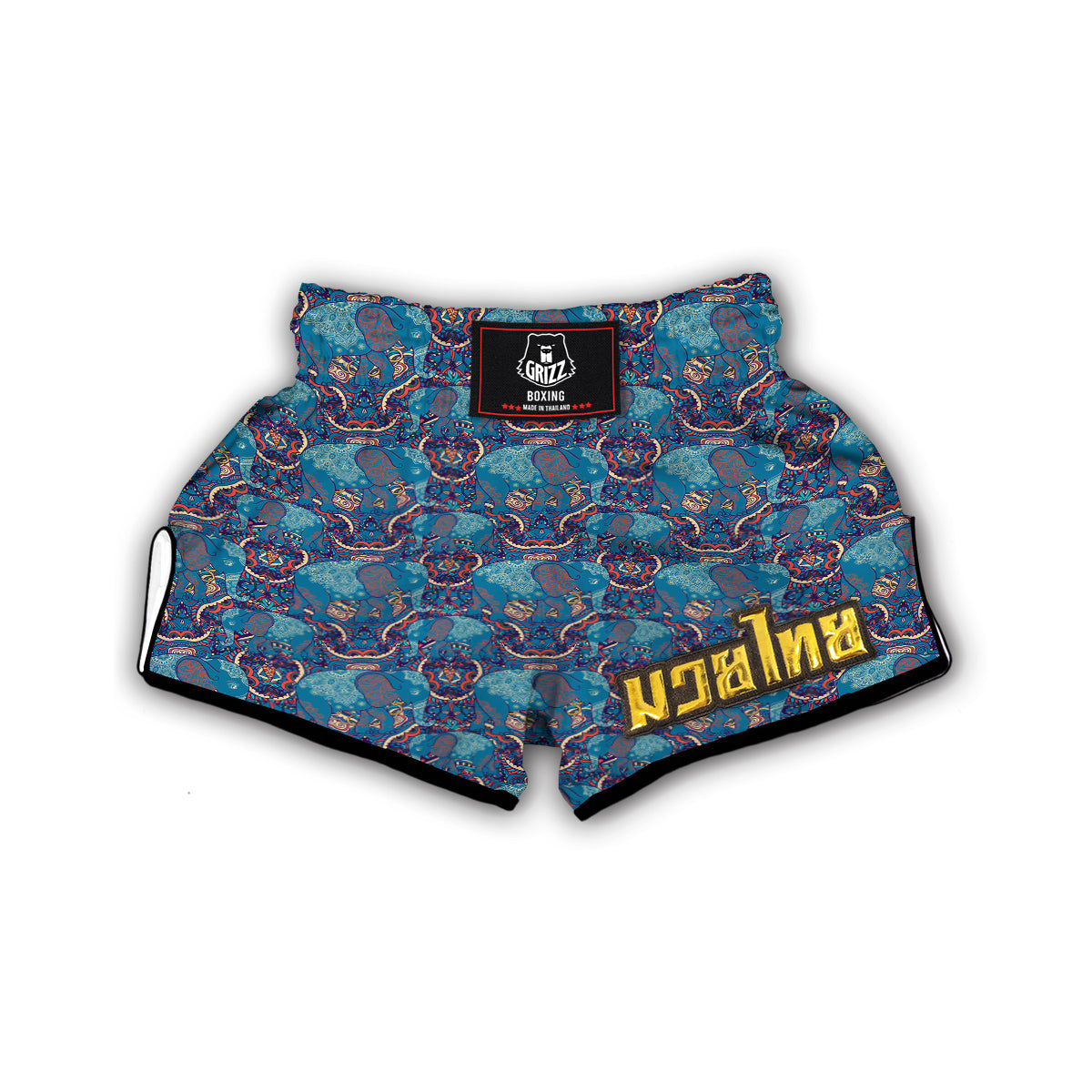 Blue Elephant Mandala Muay Thai Boxing Shorts-grizzshop