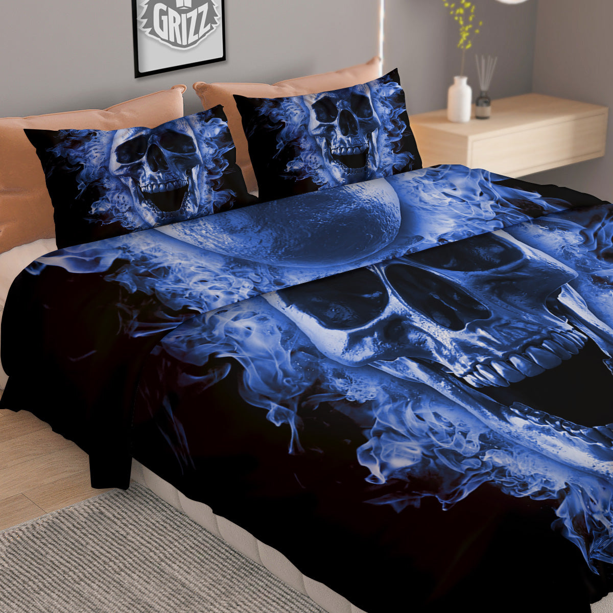 Blue Green And White Plaid Print Pattern Duvet Cover Bedding Set