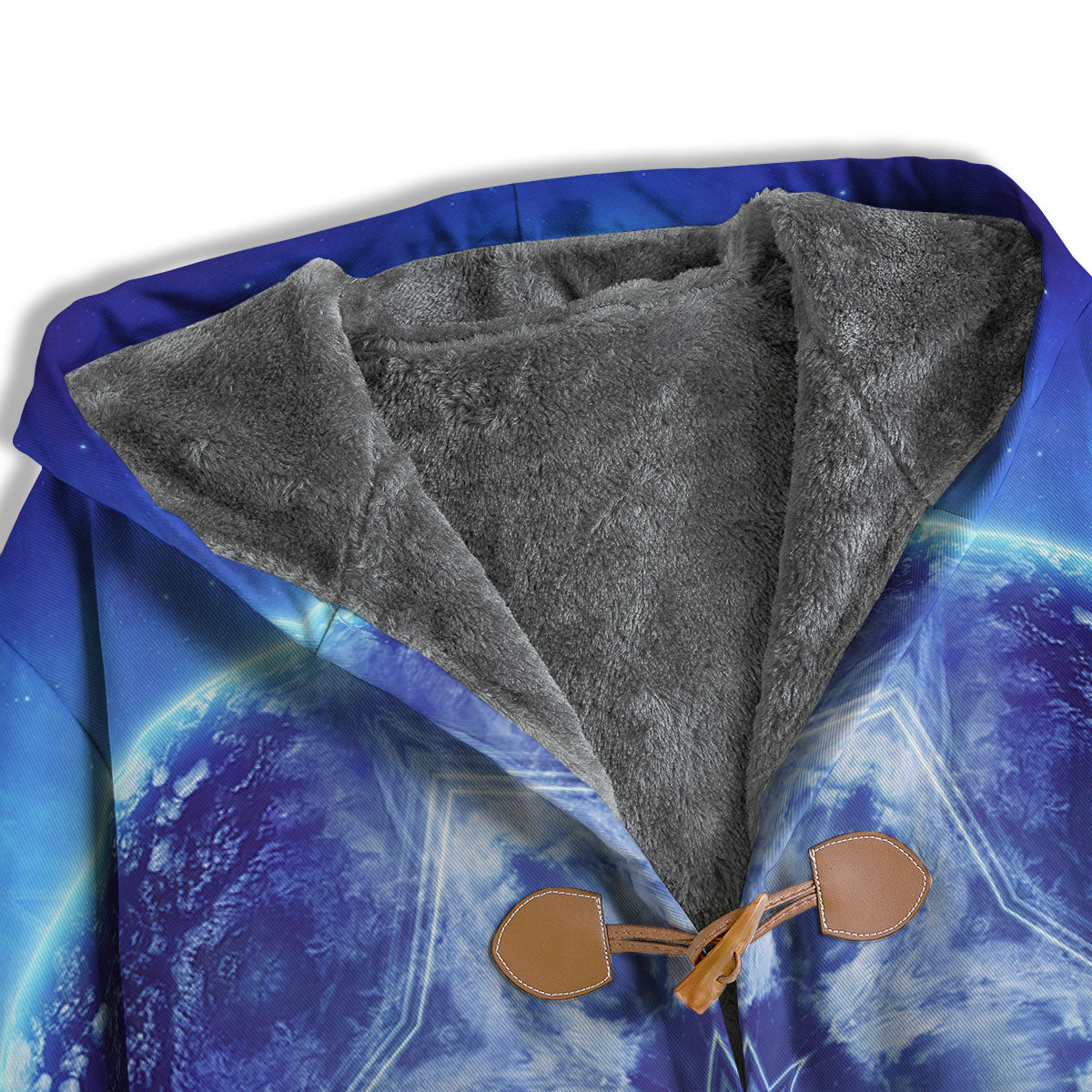 Blue Fractal Kaleidoscope Print Men's Windbreaker Jacket-grizzshop
