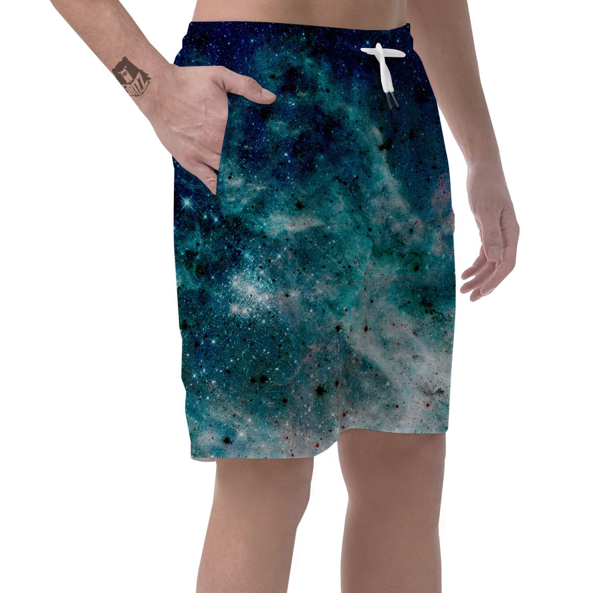 Blue Galaxy Space Men's Shorts-grizzshop