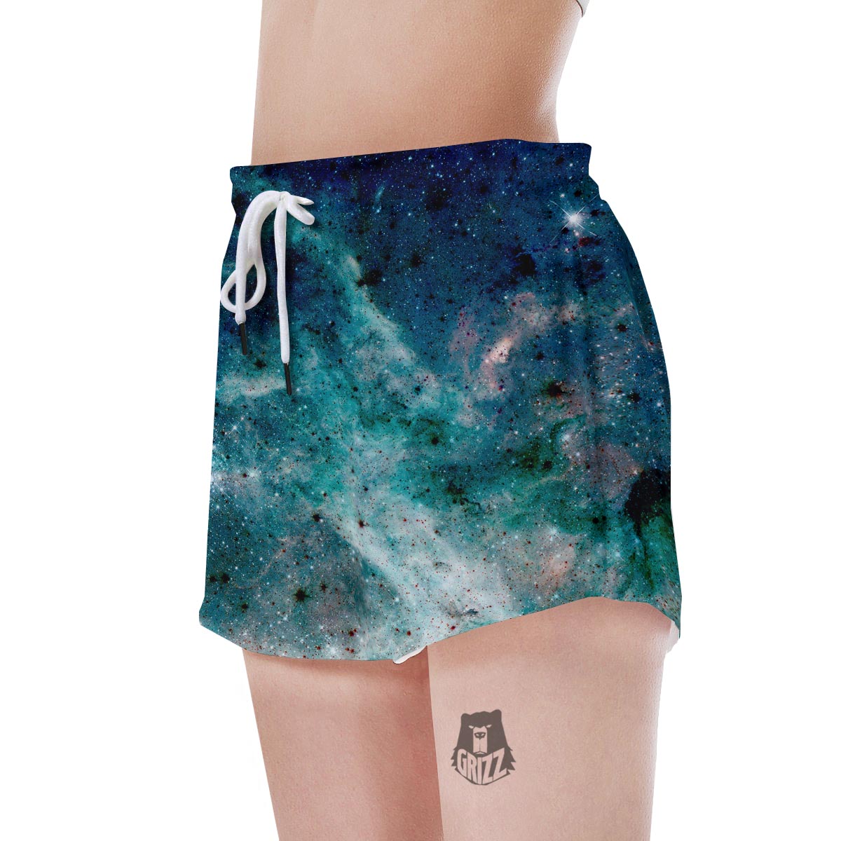 Blue Galaxy Space Women's Shorts-grizzshop