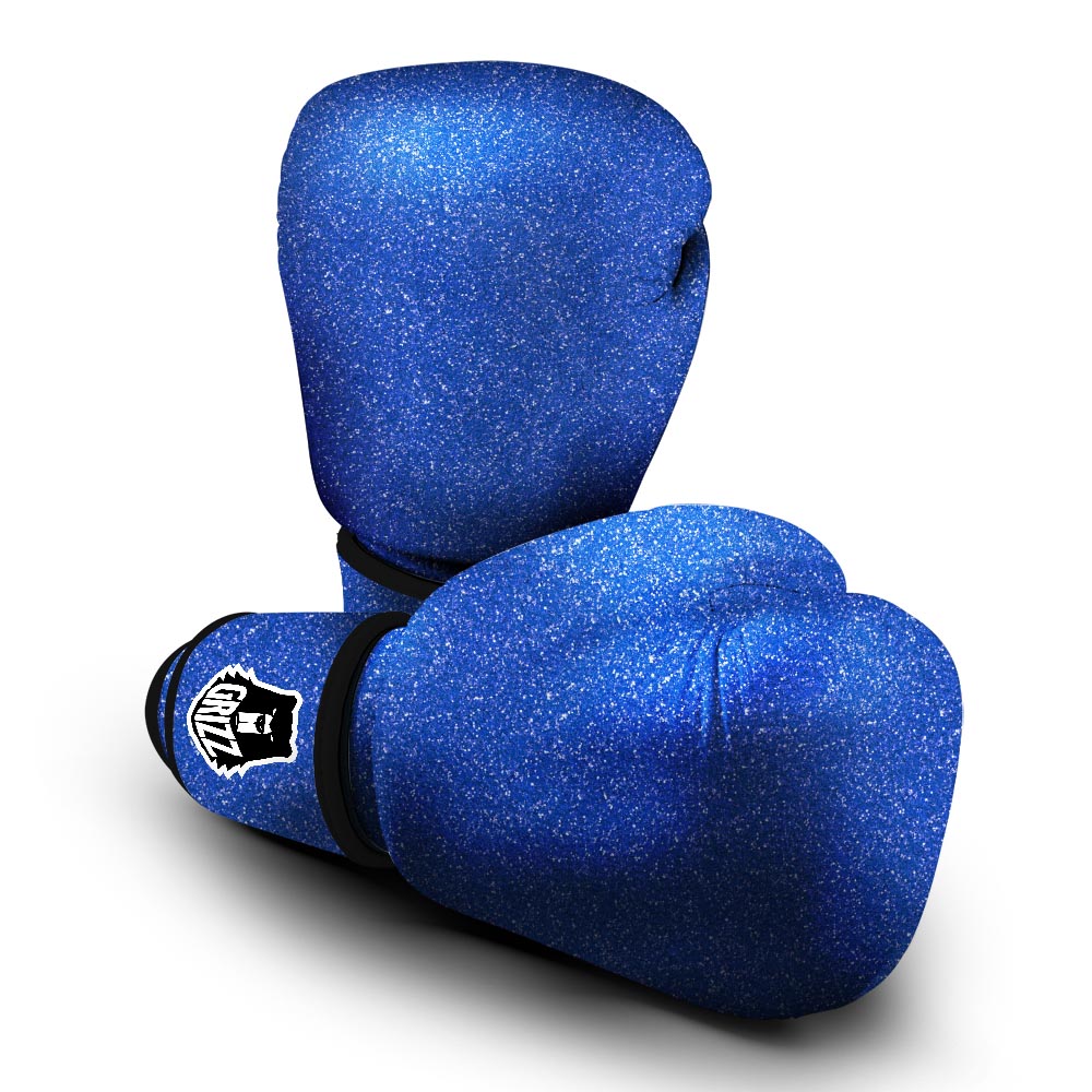 Blue Glitter Artwork Print Boxing Gloves-grizzshop
