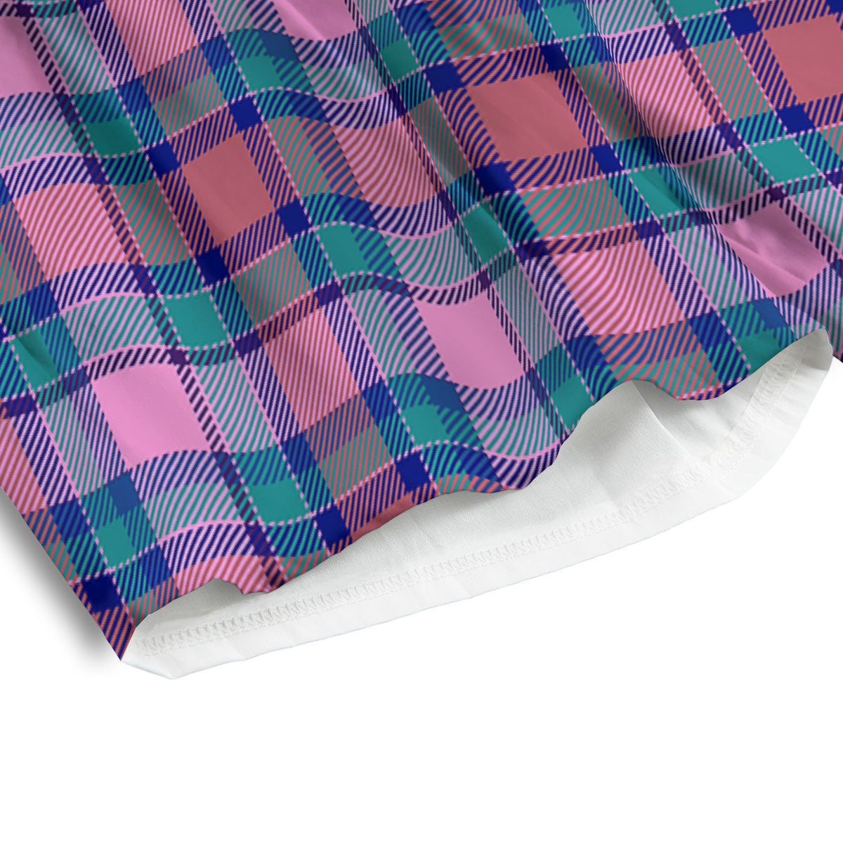 Blue Green And Pink Tartan Print Pattern Men's Athletic Shorts