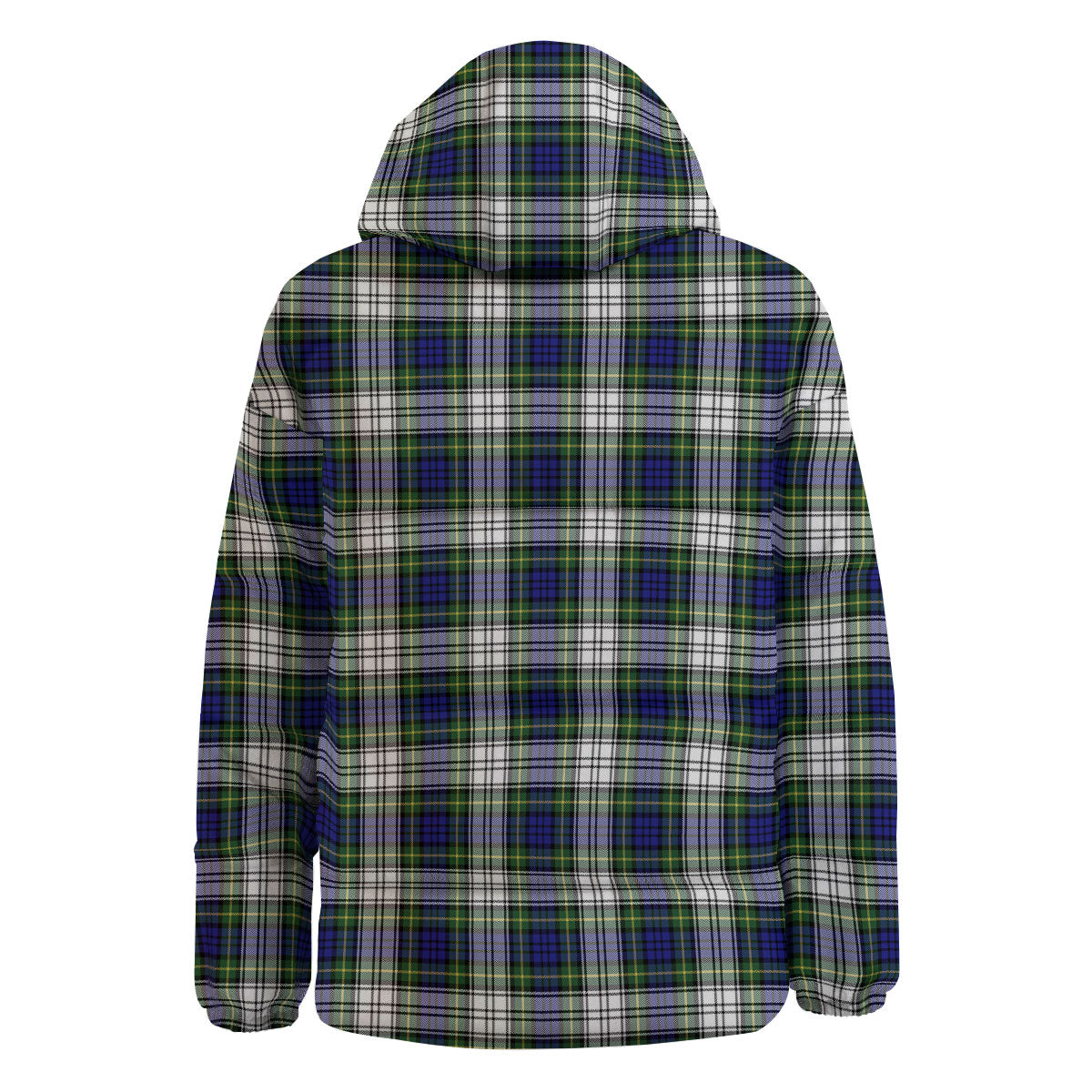 Blue Green And White Plaid Print Pattern Down Jacket-grizzshop