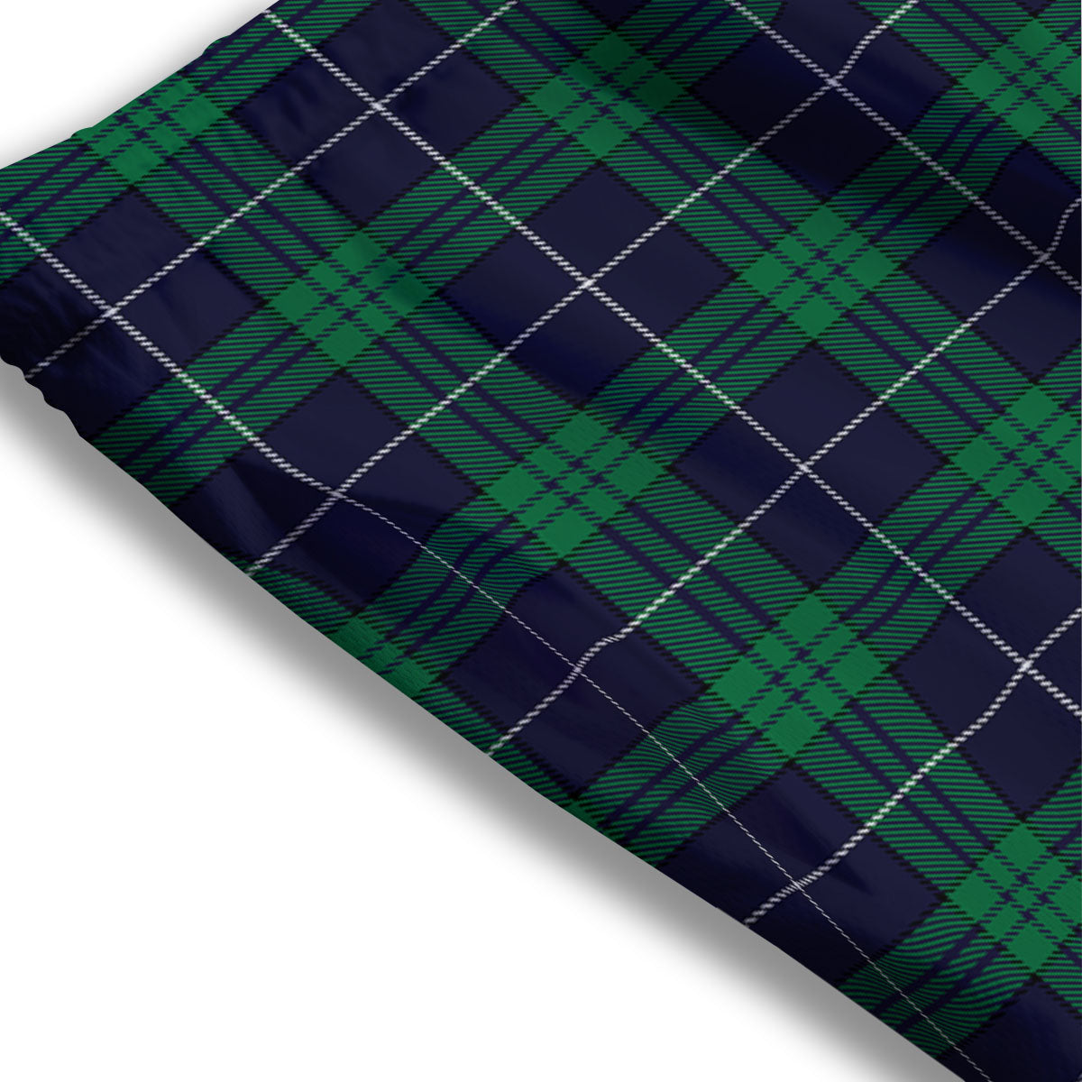 Blue Green And White Tartan Print Mesh Shorts