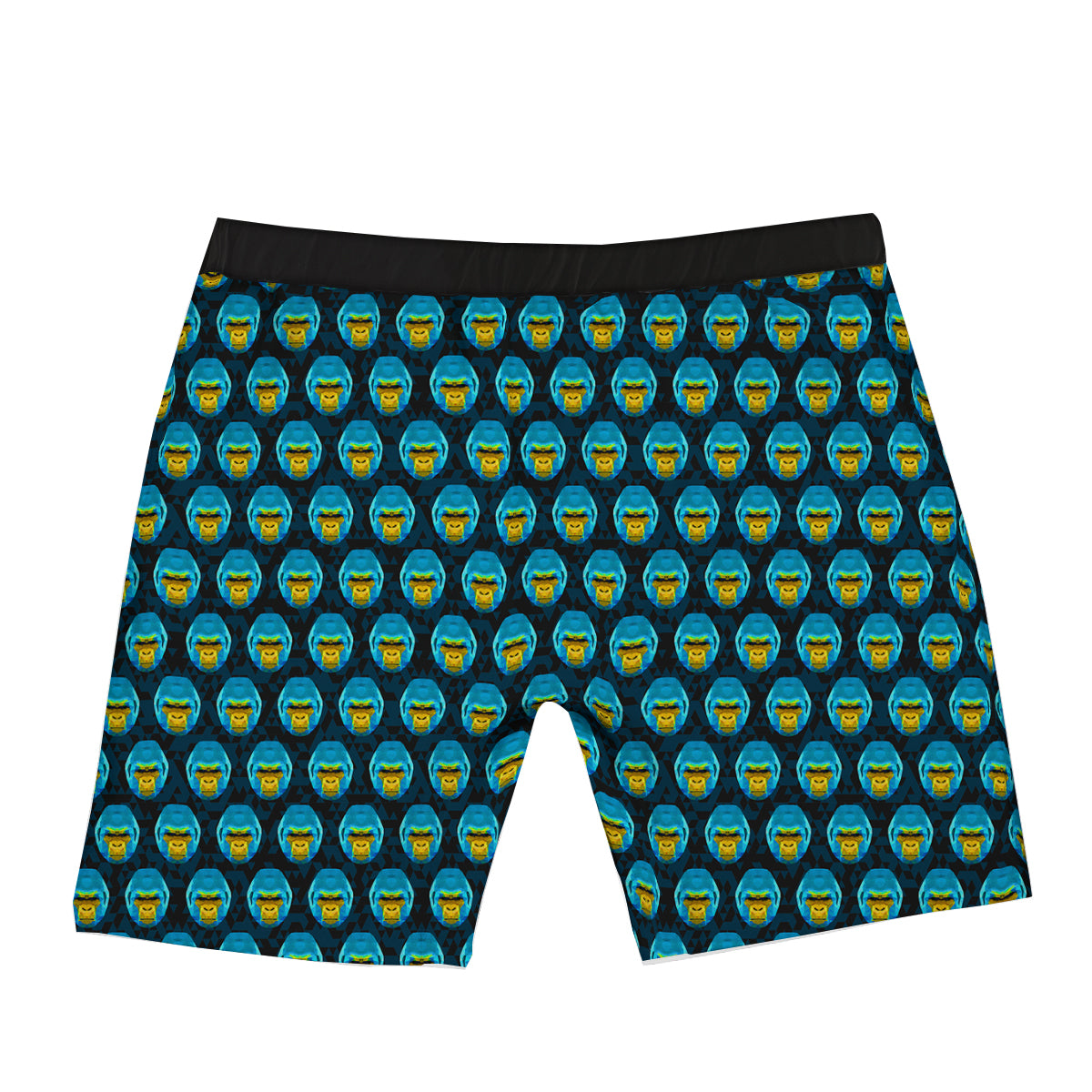 Blue Head Gorilla Geometric Triangle Print Pattern Boxer Briefs-grizzshop