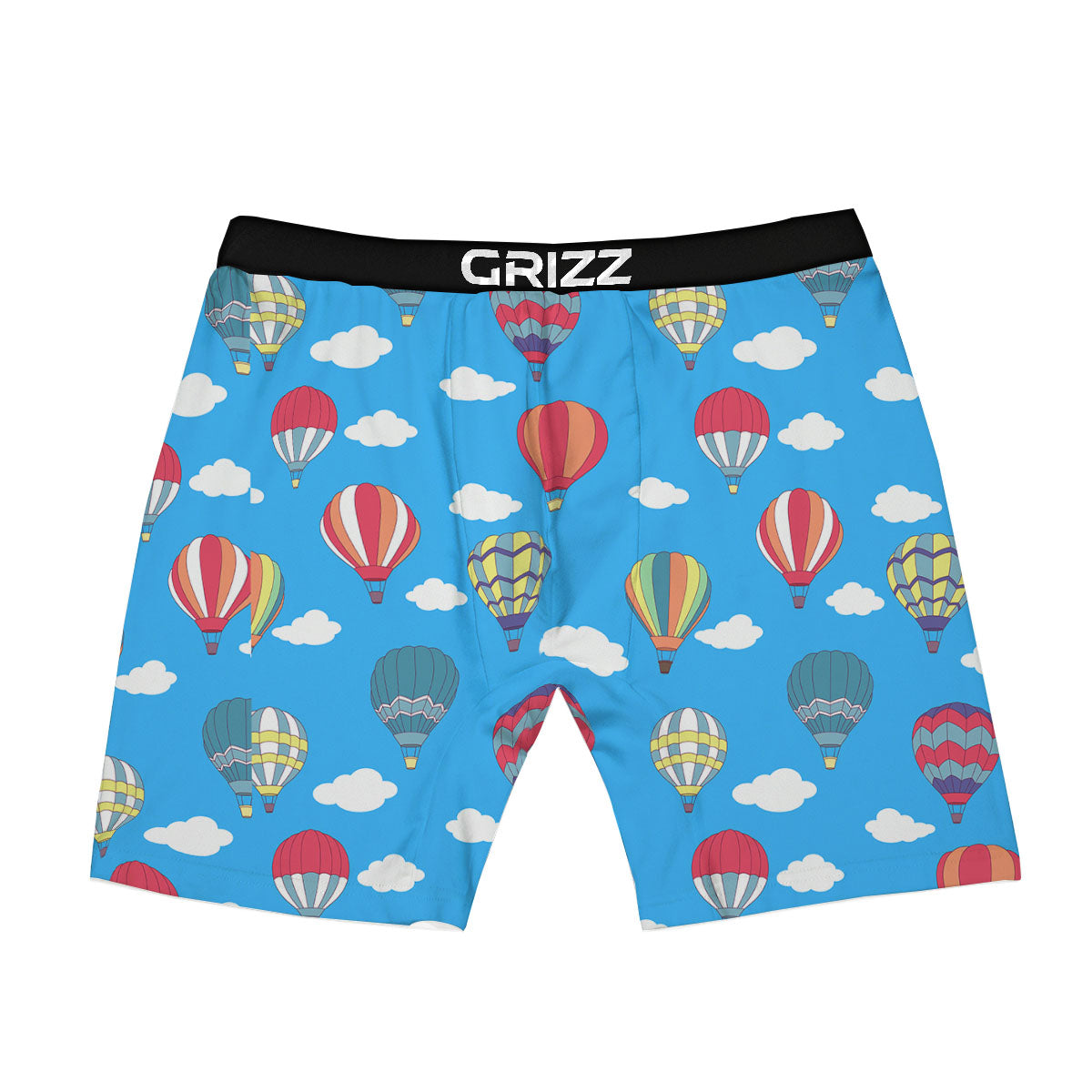Blue Hot Air Balloon Print Pattern Boxer Briefs-grizzshop