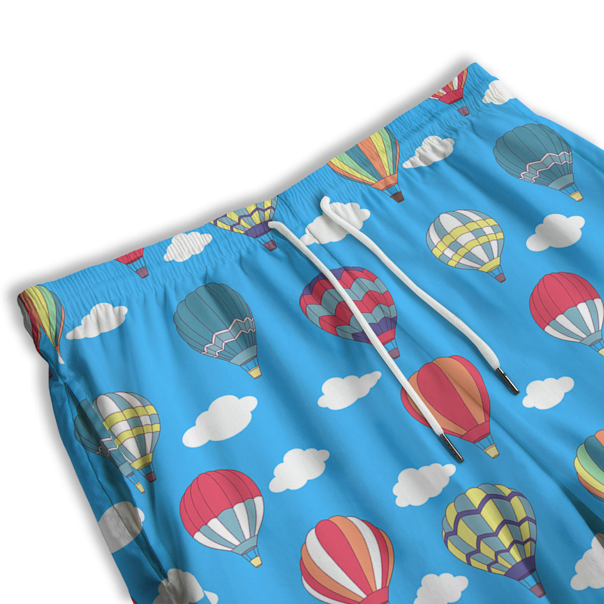 Blue Hot Air Balloon Print Pattern Men's Athletic Shorts
