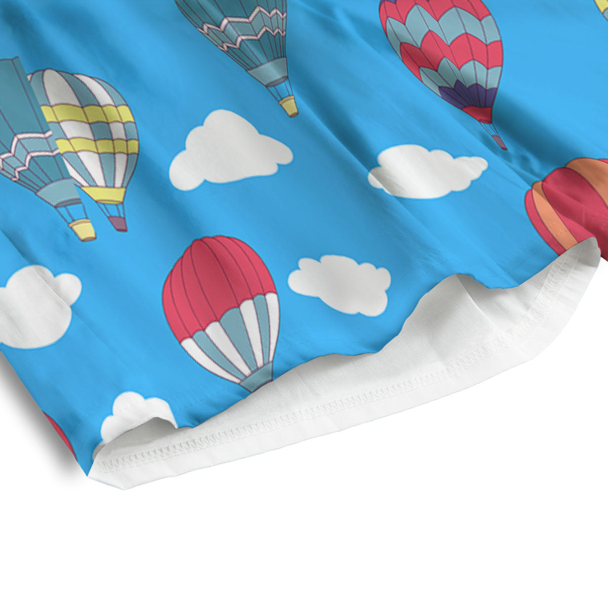 Blue Hot Air Balloon Print Pattern Men's Athletic Shorts