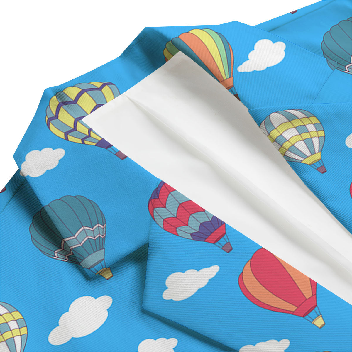 Blue Hot Air Balloon Print Pattern Men's Blazer-grizzshop