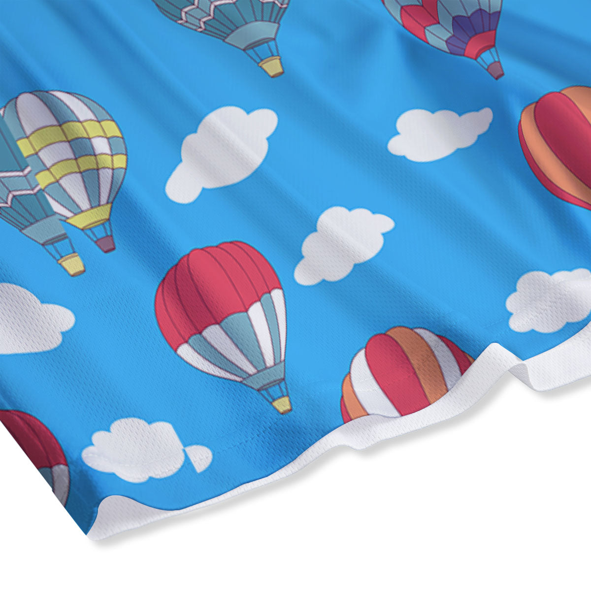 Blue Hot Air Balloon Print Pattern Mesh Shorts
