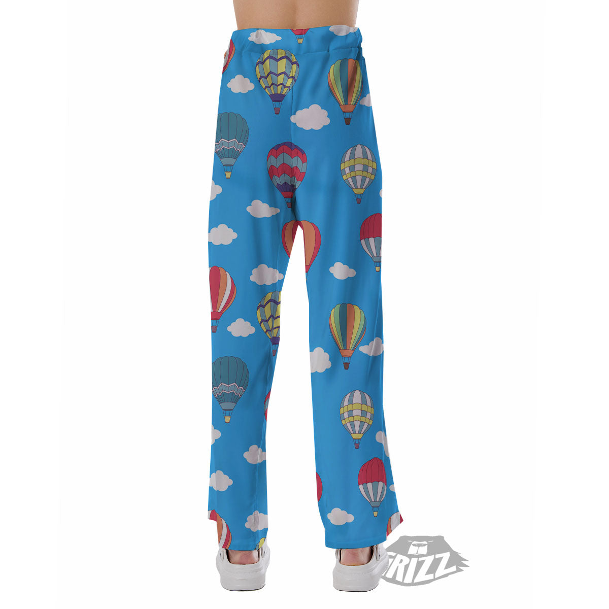 Blue Hot Air Balloon Print Pattern Pajama Pants-grizzshop