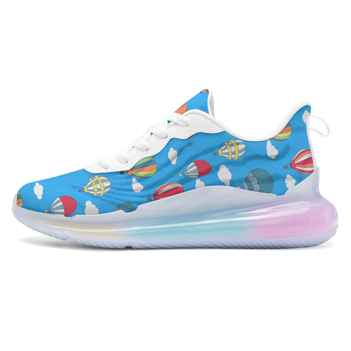 Blue Hot Air Balloon Print Pattern Running Sneakers-grizzshop