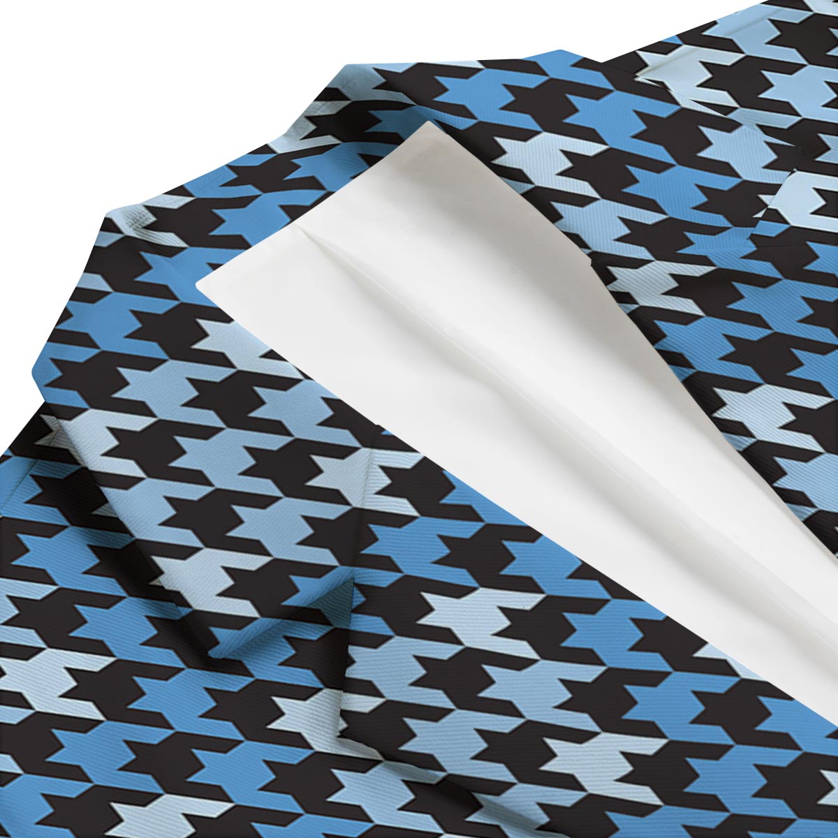 Blue Houndstooth Men's Blazer-grizzshop