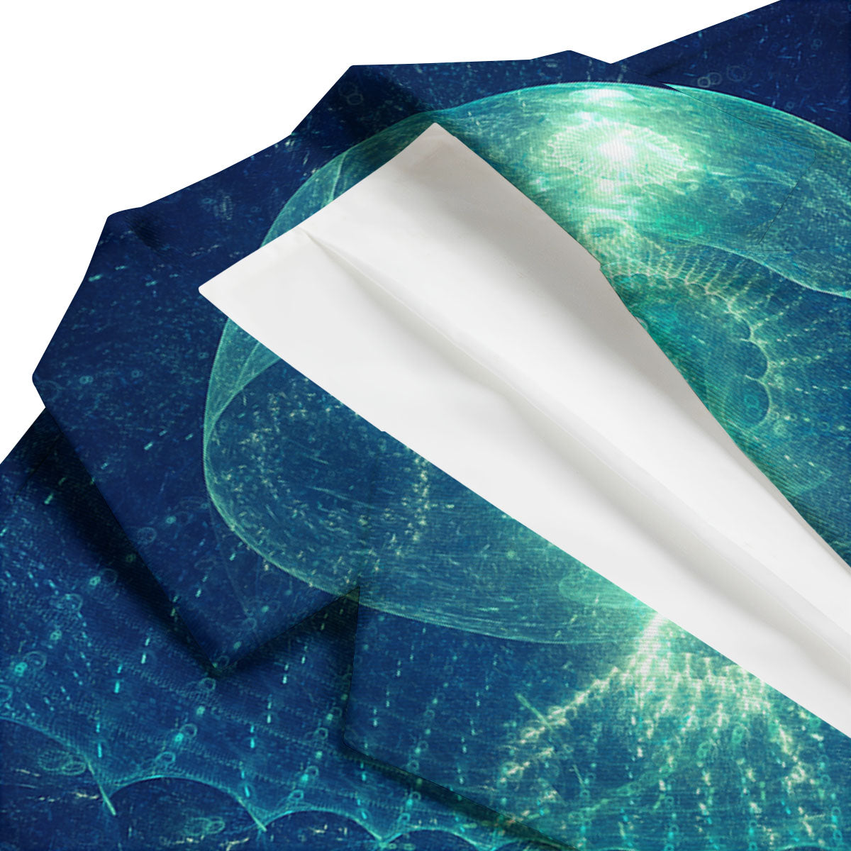 Blue Jellyfish On Deep Sea Print Men's Blazer-grizzshop