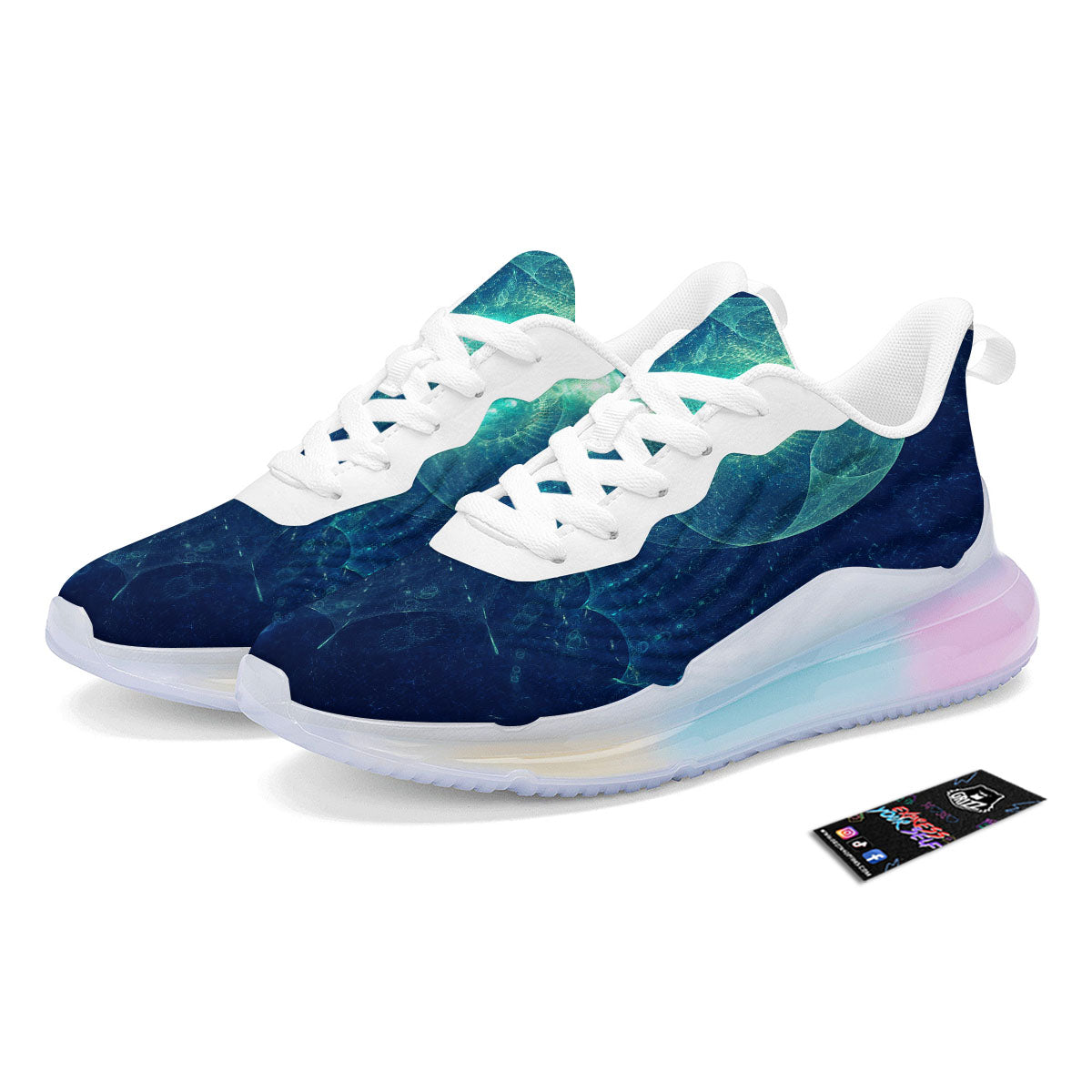 Blue Jellyfish On Deep Sea Print Running Sneakers-grizzshop