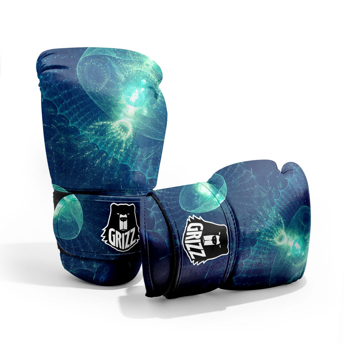 Blue Jellyfish On Deep Sea Print Pro Boxing Glove