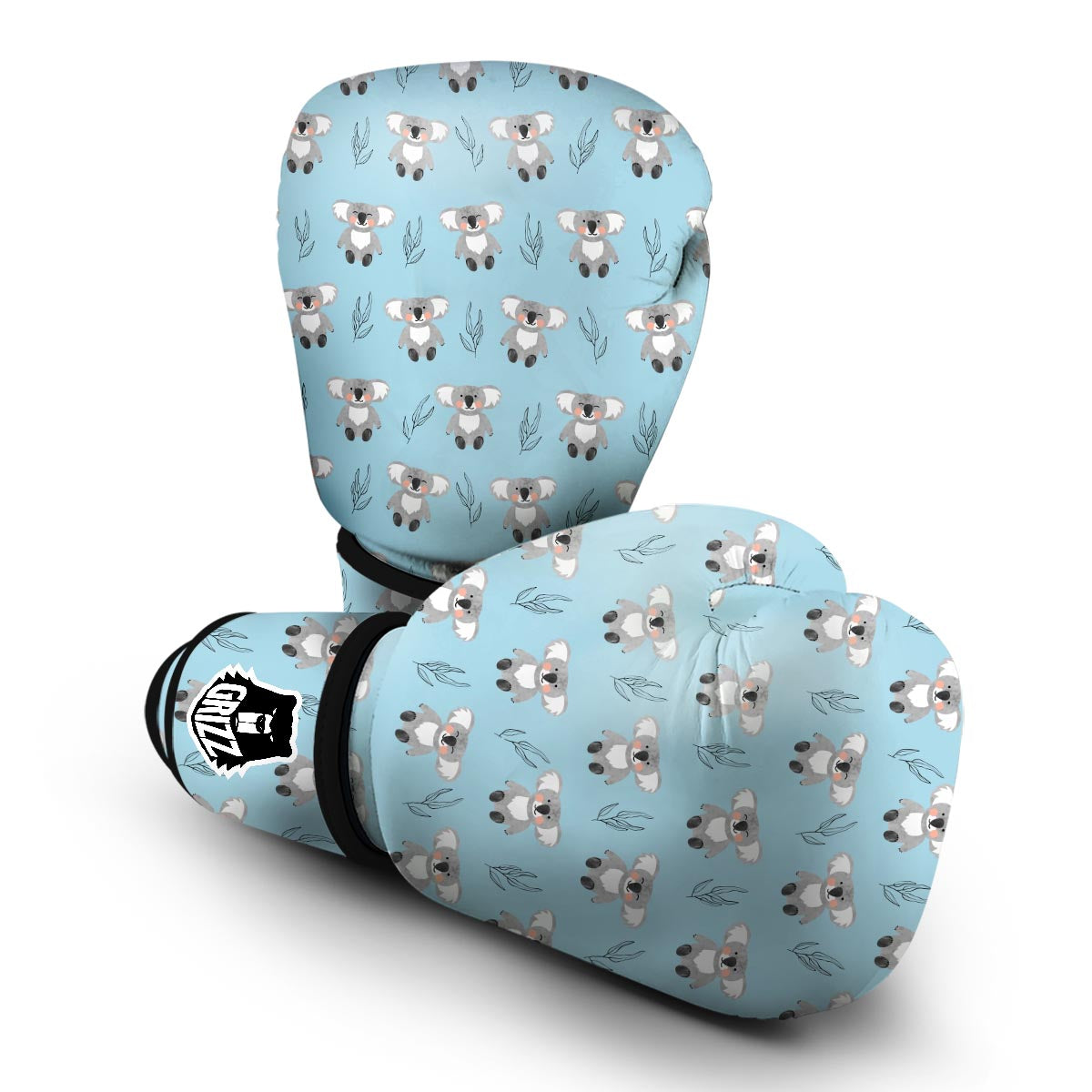Blue Koala Pattern Print Boxing Gloves-grizzshop