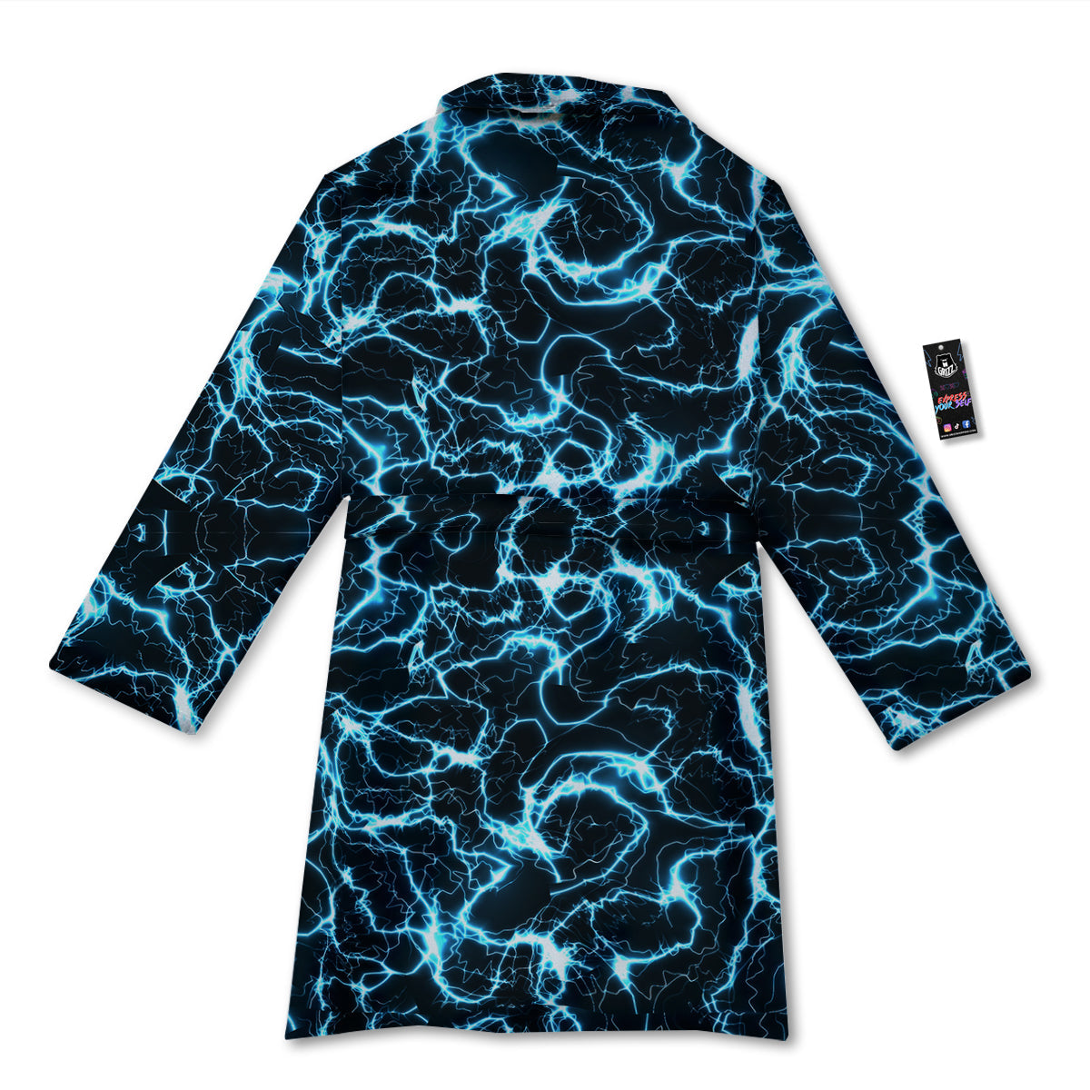 Blue Lightning Explosion Print Pattern Bathrobe-grizzshop