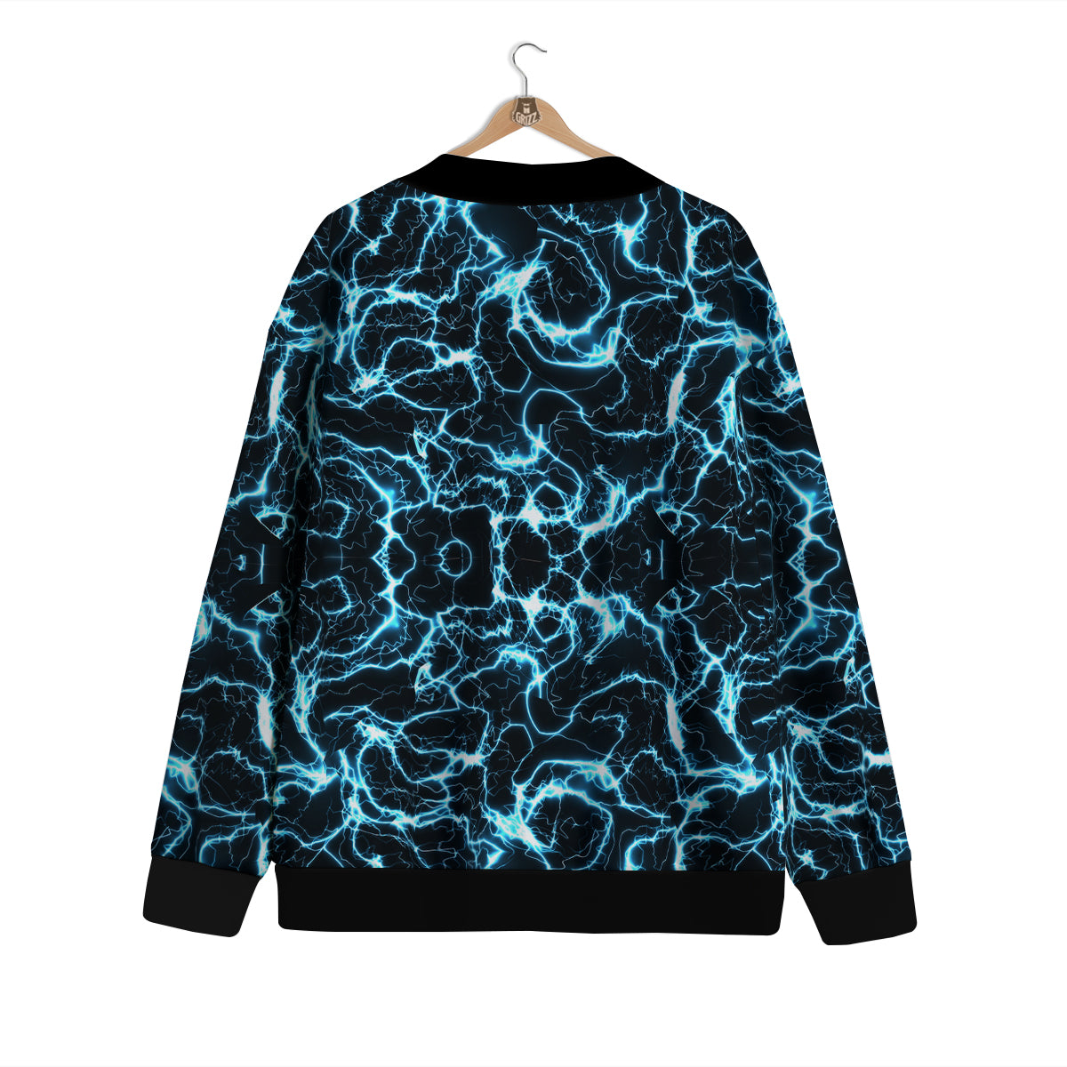 Blue Lightning Explosion Print Pattern Cardigan-grizzshop