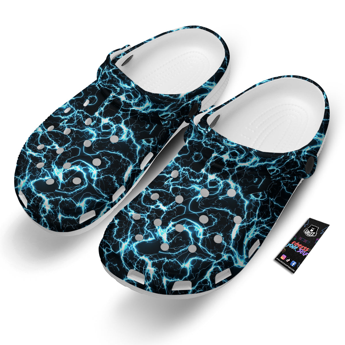 Blue Lightning Explosion Print Pattern Clog-grizzshop