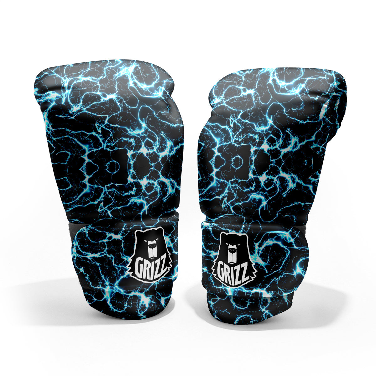 Blue Lightning Explosion Print Pattern Sparring Gloves-grizzshop