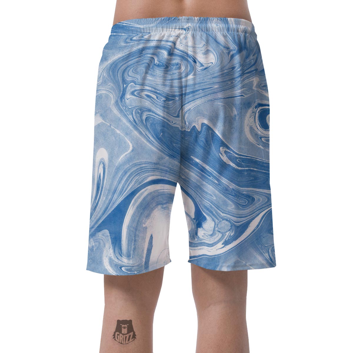 Blue Liquid Marble Men's Shorts-grizzshop
